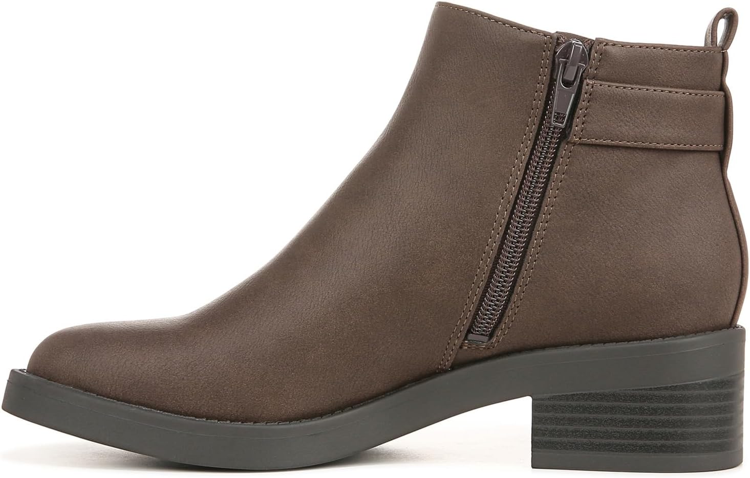 LifeStride Womens Bonus Side Zip Ankle Booties Brown 10 W