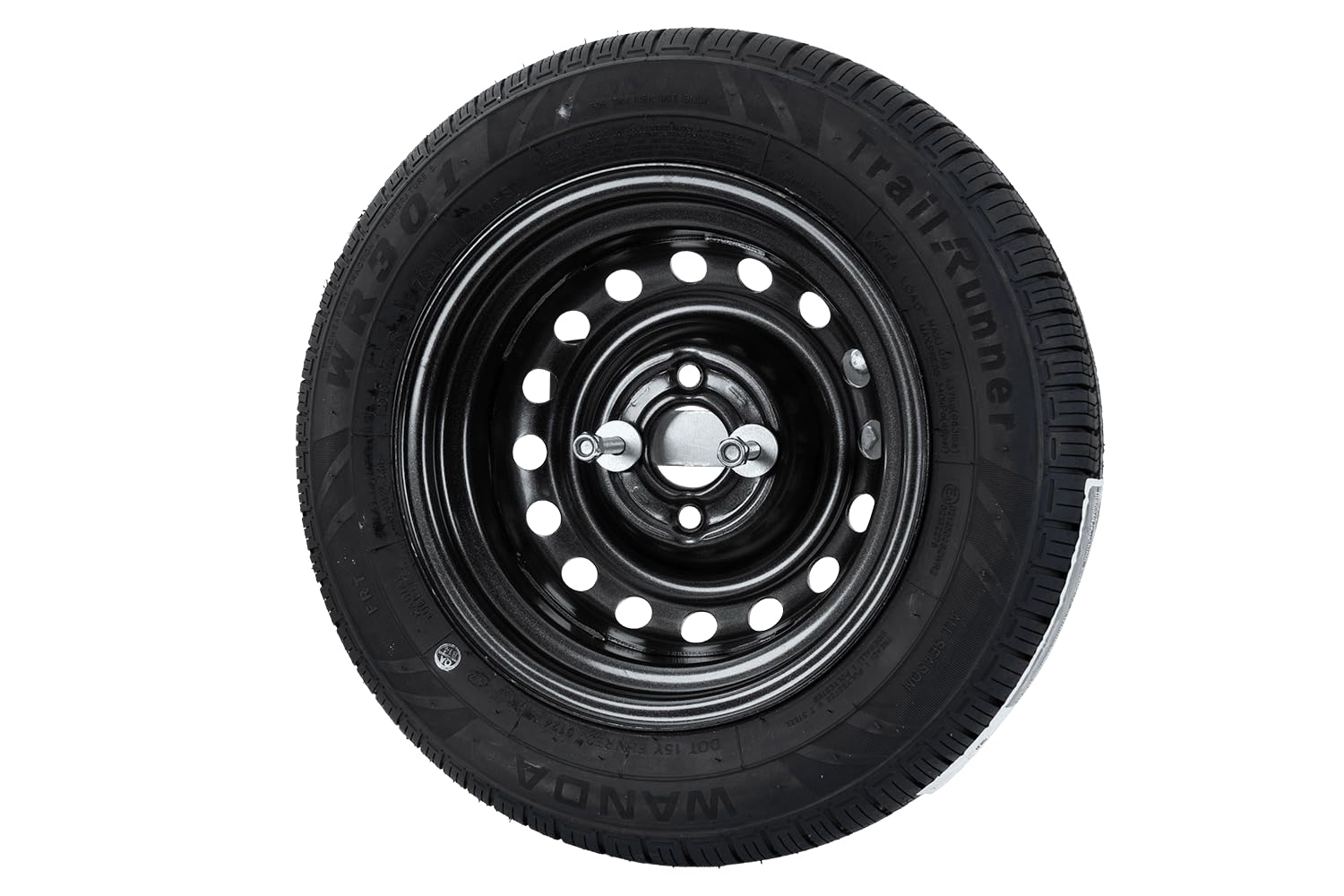 UNITRAILER Rueda de Repuesto 155/70 R13 79N con Soporte para Remolque de Coche, Llanta de Acero 4x100 ET30 y Neumático Wanda de 437 kg de Carga para Garden Trailer
