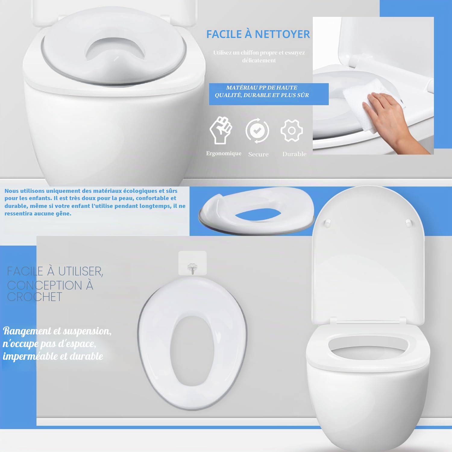 Adaptateur Wc Enfants Siège De Toilette De Voyage De Bébé Abattant De Toilette Pour Enfant Pour Enfants Portable Stockage Suspendu