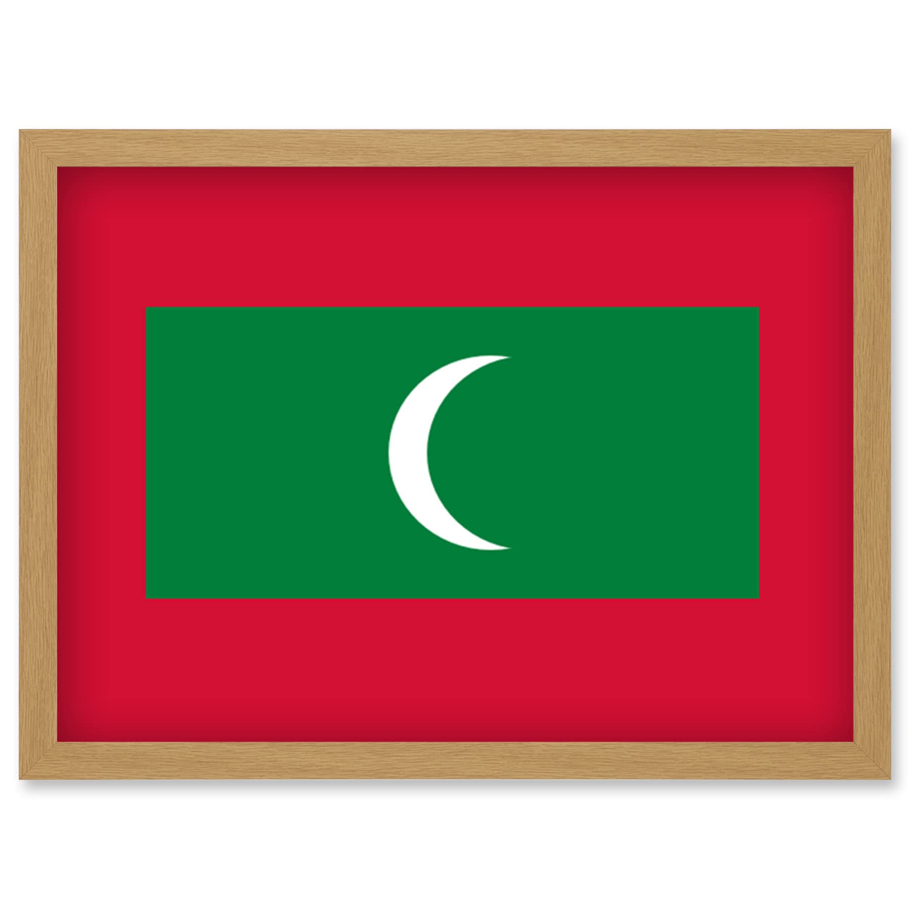 Artery8 Maldives National Flag Patriotic Vexillology World Flags Country Region Poster Artwork Framed Wall Art Print A4