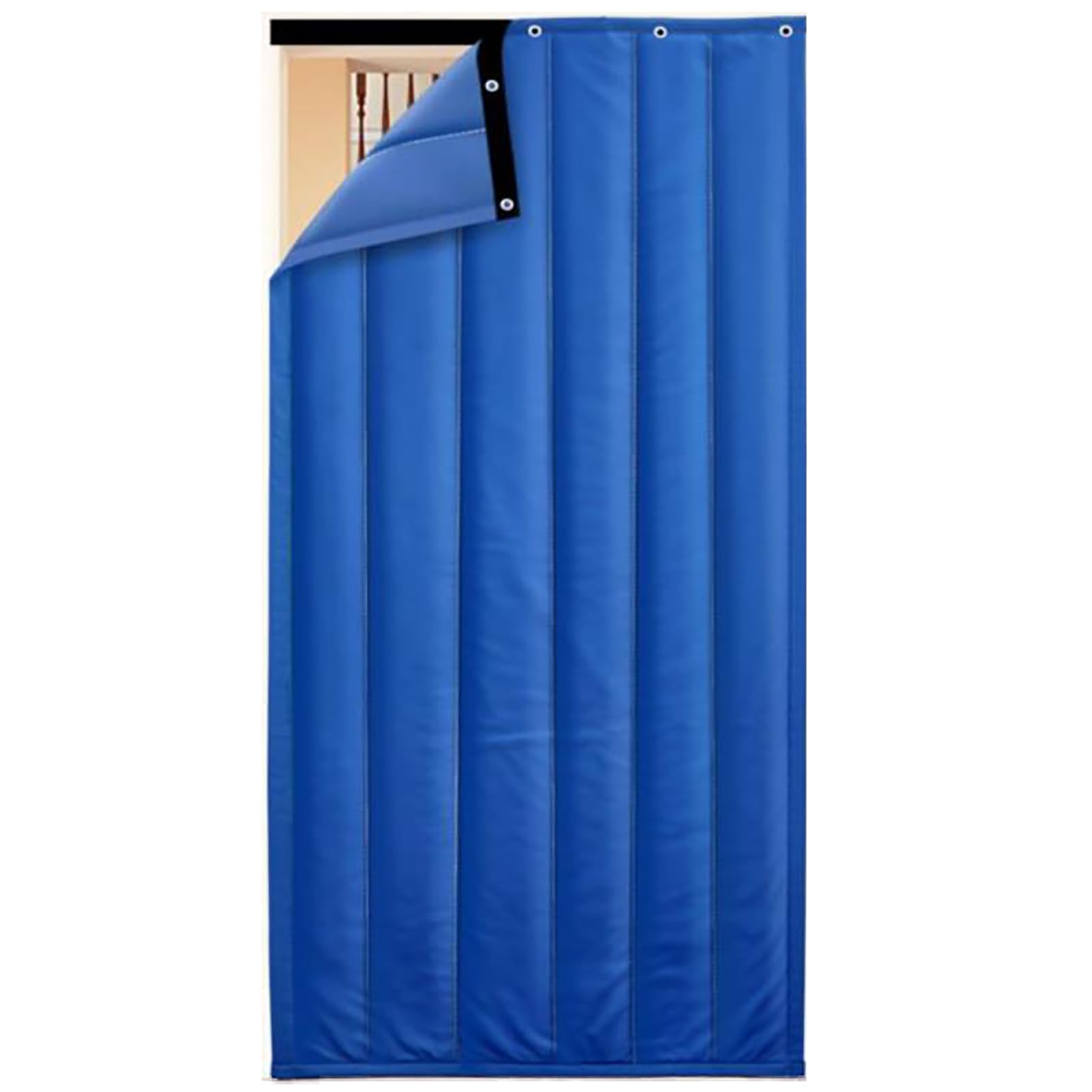 Tenda per porta insonorizzata resistente alle intemperie, isolamento termico per camera da letto e patio, antivento e trattiene il calore, tessuto di cotone per protezione dal freddo e riduzione del
