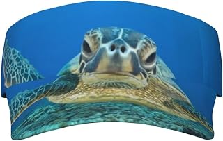 XIXIAN Sea Turtles Printed Adult Sunscreen Visor Cap Lightweight and Breathable Adult Sun Visor Empty top hat Versatile Outdoor hat Black