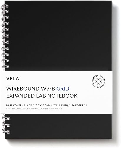 Cuaderno de espiral para laboratorio 9 x 11.75 144 páginas Doble encuadernación reforzada con alambre Con revestimiento de nailon 105gsm papel