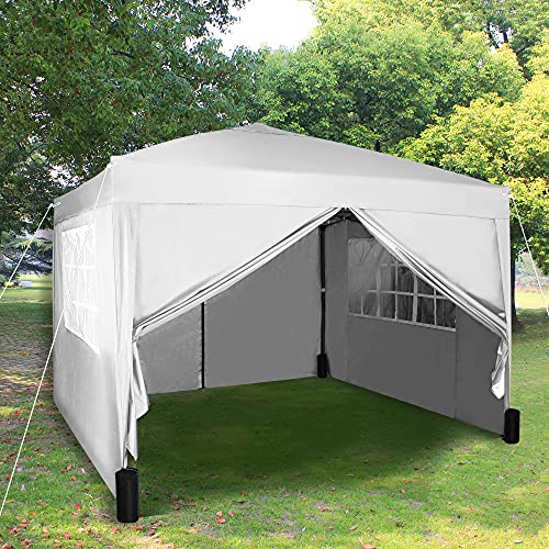 mcc direct Pavillon mit silberfarbener Schutzschicht, wasserdicht, 3 x 3 m, Weiß