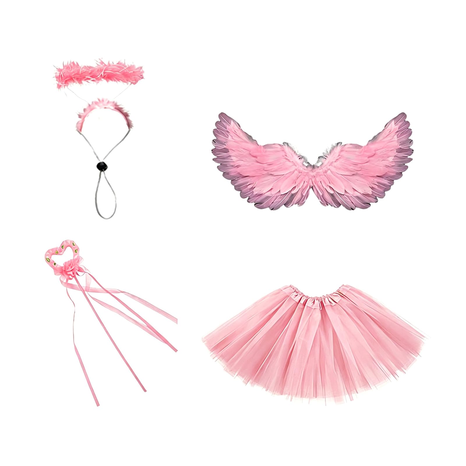 Whoasyst Garden Party Decor Feathered Wing Geese Costume Set with Adjustable Headband and Tulle Skirt Stylish Geese Attire Set Garden Feathered Wing