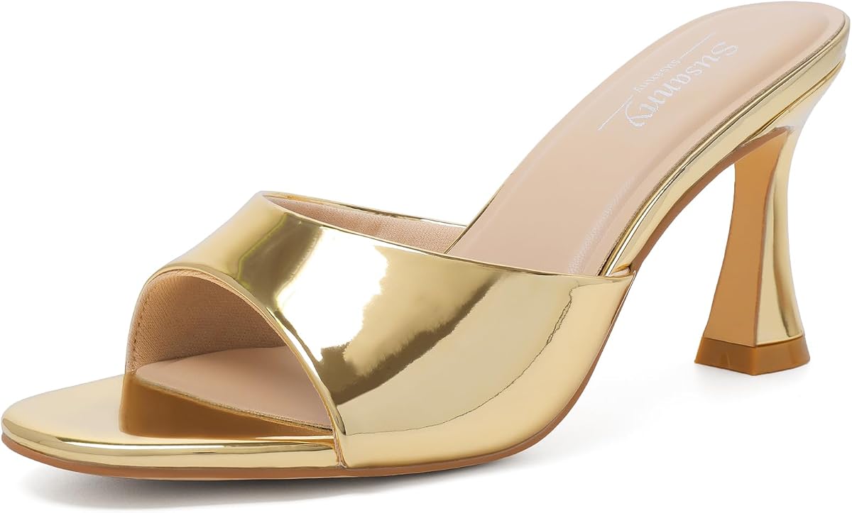 Susanny Tacones altos para mujer con punta abierta y tiras de tacón grueso con correa al tobillo, sandalias de tacón de aguja para boda, fiesta nupcial, fiesta de graduación, zapatos de vestir sexy