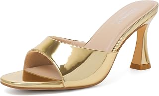 Susanny High Heels for Women Pointed Open Toe Strappy Chunky Block Heels Ankle Strap Stiletto Kitten Heeled Sandals Wedding Bridal Party Prom Sexy Dress Shoes