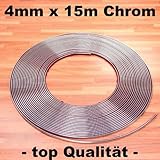  Chrom Zier Leiste 4mm x 15m selbstklebend universal Auto Chromleiste
