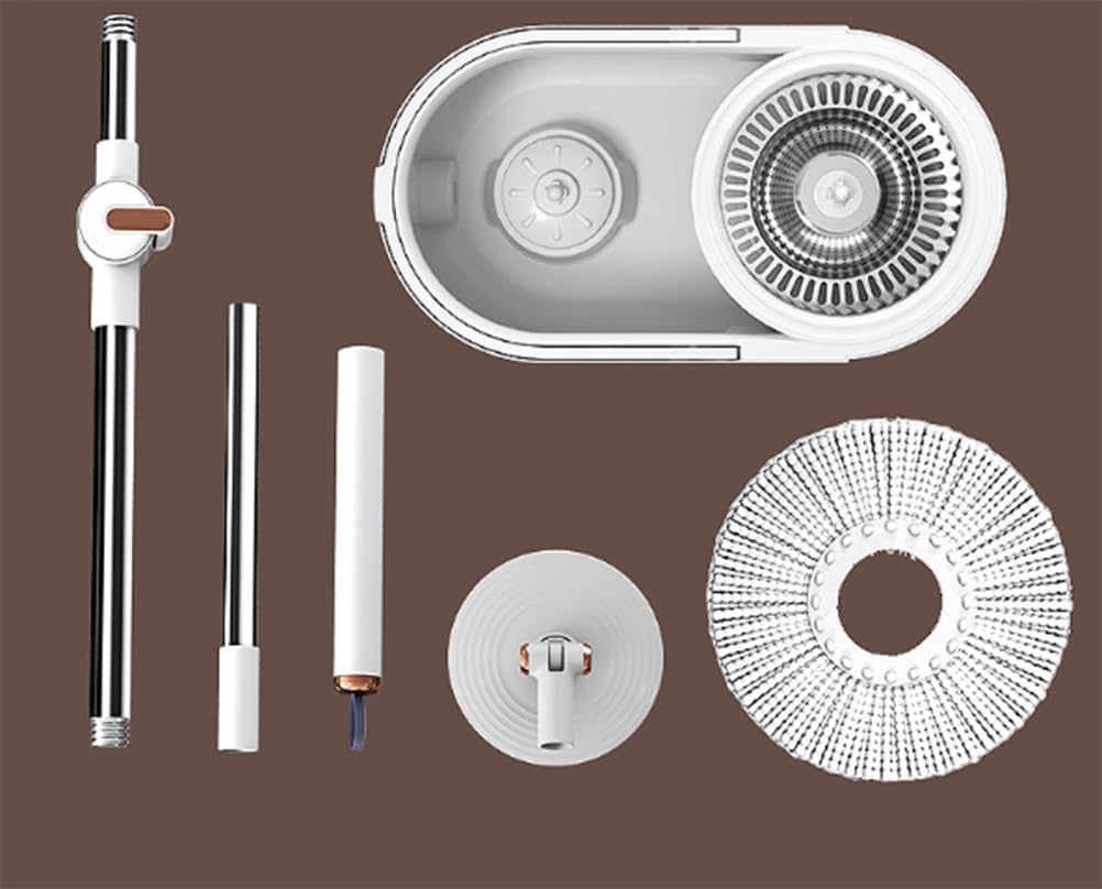 Spin Mop and Bucket with Wringer Set Telescopic Spin Wet & Dry Mops for Cleaning Hardwood Laminate Tile Floors