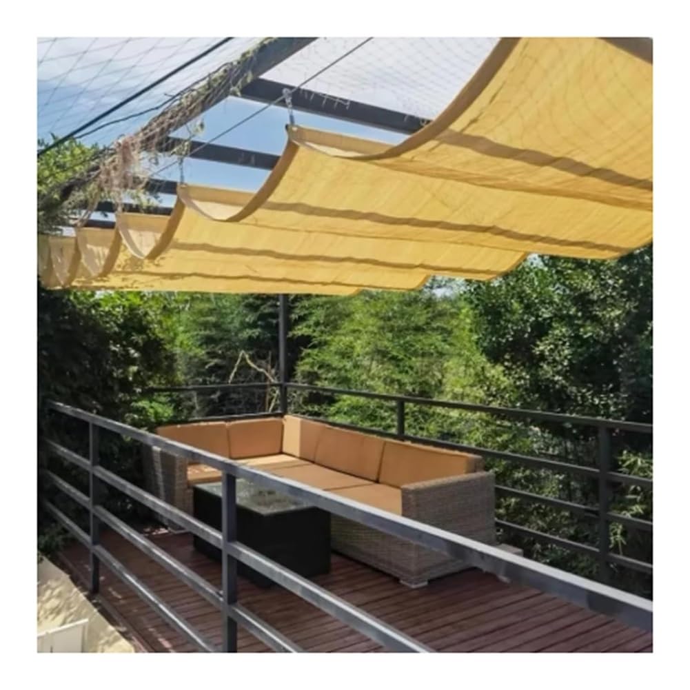 Wysuwany pokrowiec na zadaszenie pergoli, zamiennik do ogrodu, na patio, 1,3 x 4 m, wodoodporna osłona przeciwsłoneczna, łatwy montaż drutu, idealny do relaksu na podwórku