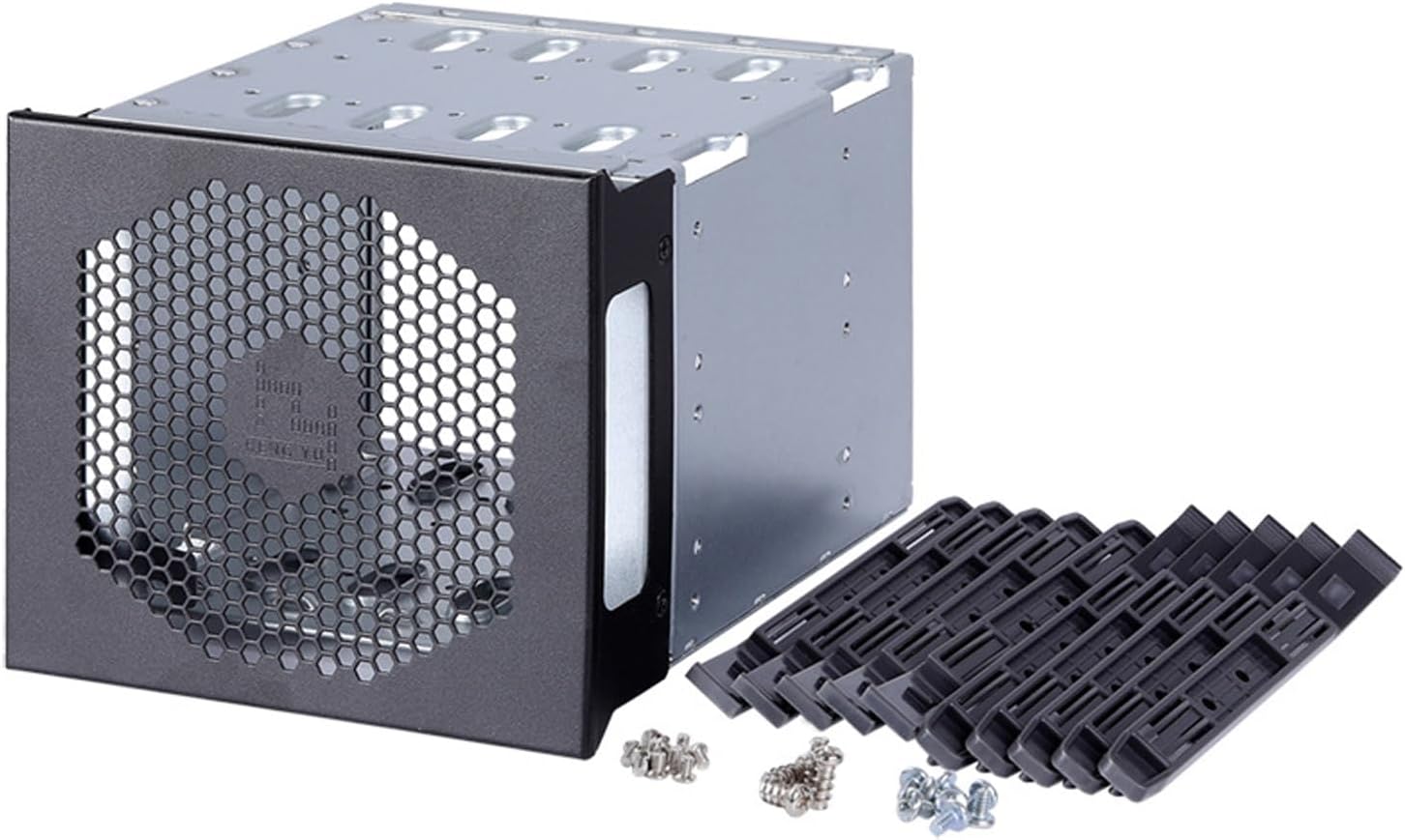 5 Bay 3.5inch Hard Drive Expansion Cage for Computer Case Storage Rack Steel Hard Drive Cage