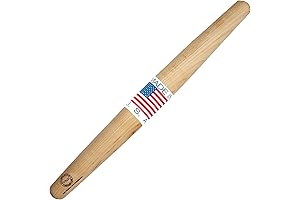 Sugar Maple French Style Rolling Pin - Tapered, Non-Stick, Ergonomic Design for...