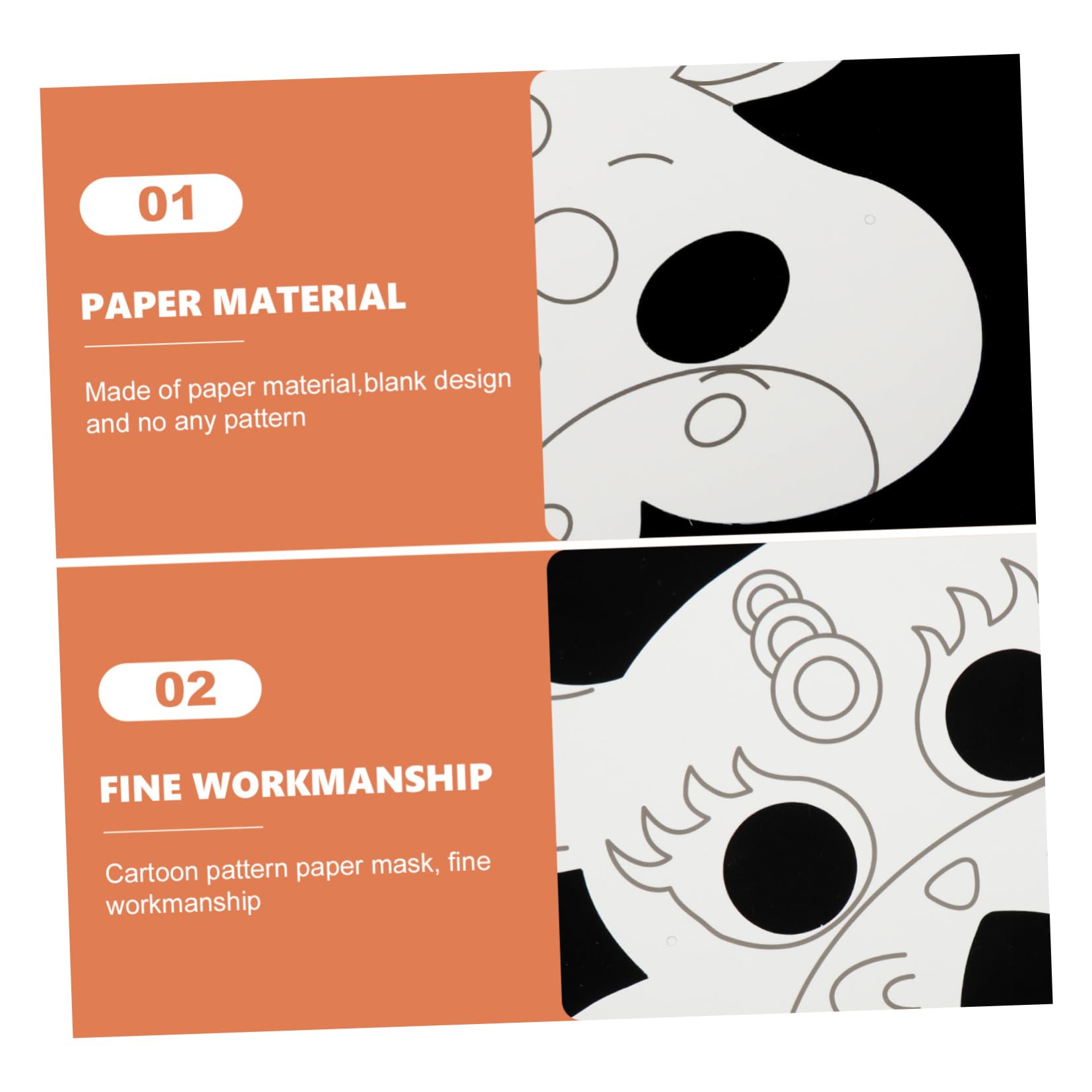 ibasenice 3sets Maschere Di Animali Fatte Mano Per Maschere Vuote Da Dipingere Per Feste Di Compleanno e Halloween Attività Creative Per Giocattoli Educativi