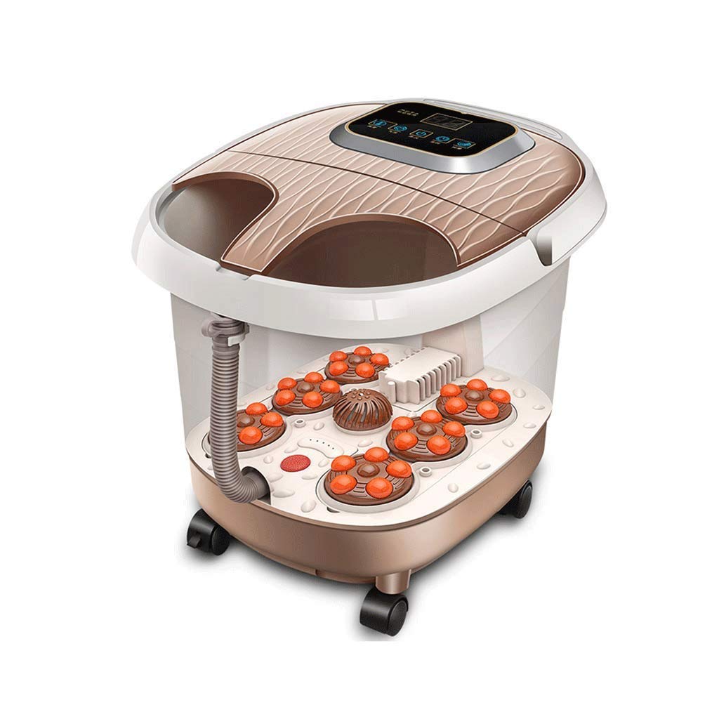 Masajeador de Baño de Spa para Pies con Calor Y Masaje Automático Máquina de Spa de Pedicura de Pies Atletas Bañera de Remojo de Burbujas para Pies, Vibración, Luz Roja