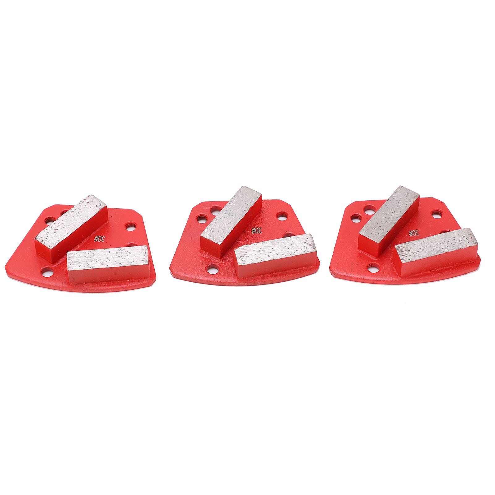6-Loch-Diamant-Schleifschuhe, Diamant-Schleifblock Trapez-Betonschneiden 3 Stk. 6-Loch-Diamant-Schleifschuhe mit geraden Zähnen Rot für Reparaturwerkzeug