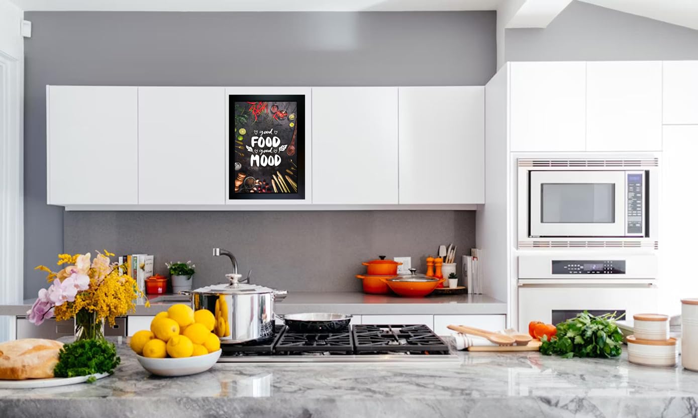 CrowdHall Kitchen Quotes Wall Frames - Framed Posters and Photo Frames for Kitchen and Restaurant Wall Decoration - Food Quotes for Wall Decor 1