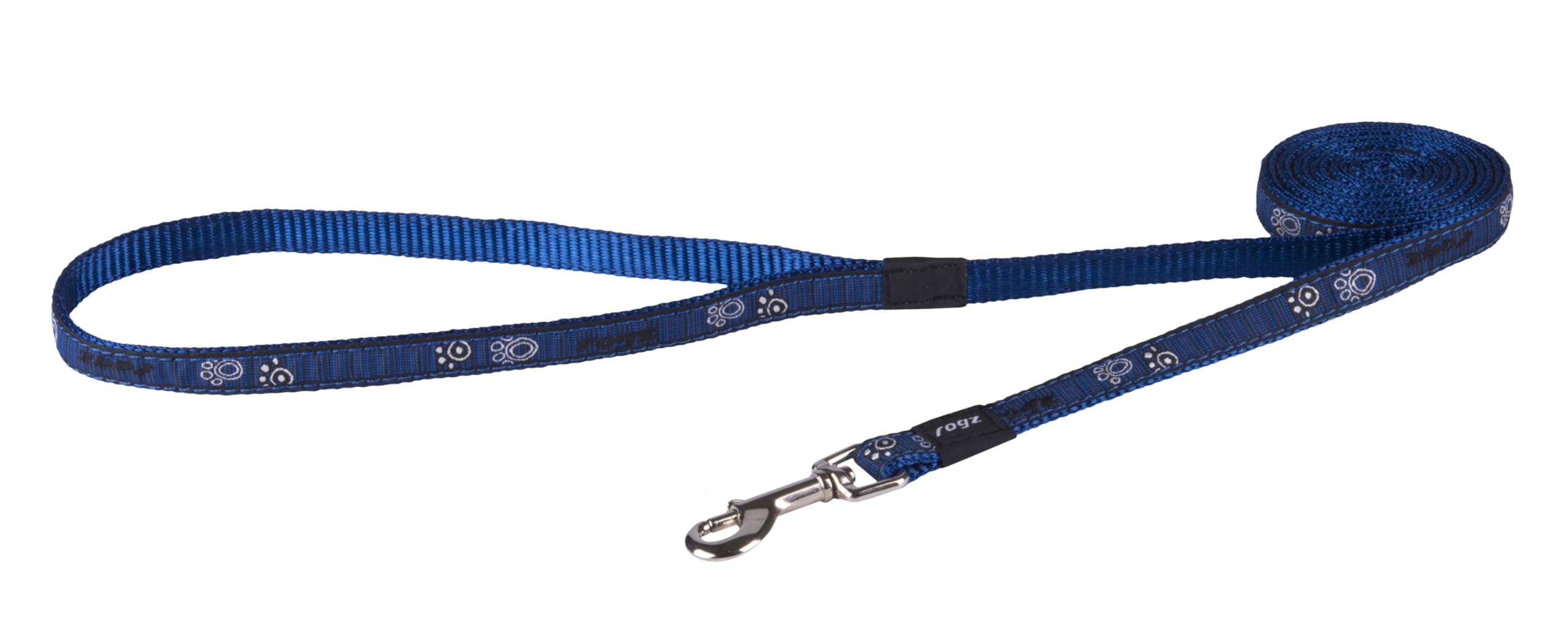 Rogz Fancy Dress Dog Lead Navy Paw Large 1.4m