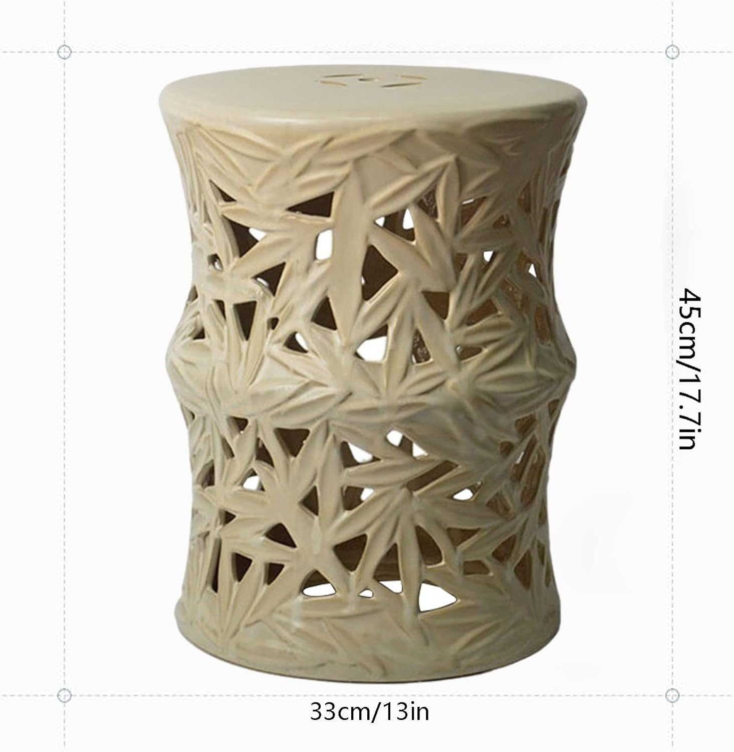 Decorative garden stools, Ceramic Garden Stool, Hollow Out Decorative Ceramic Shoe Changing Stool, Suitable for Living Room, Balcony, Garden, Etc(Gold), HBJJ-987811