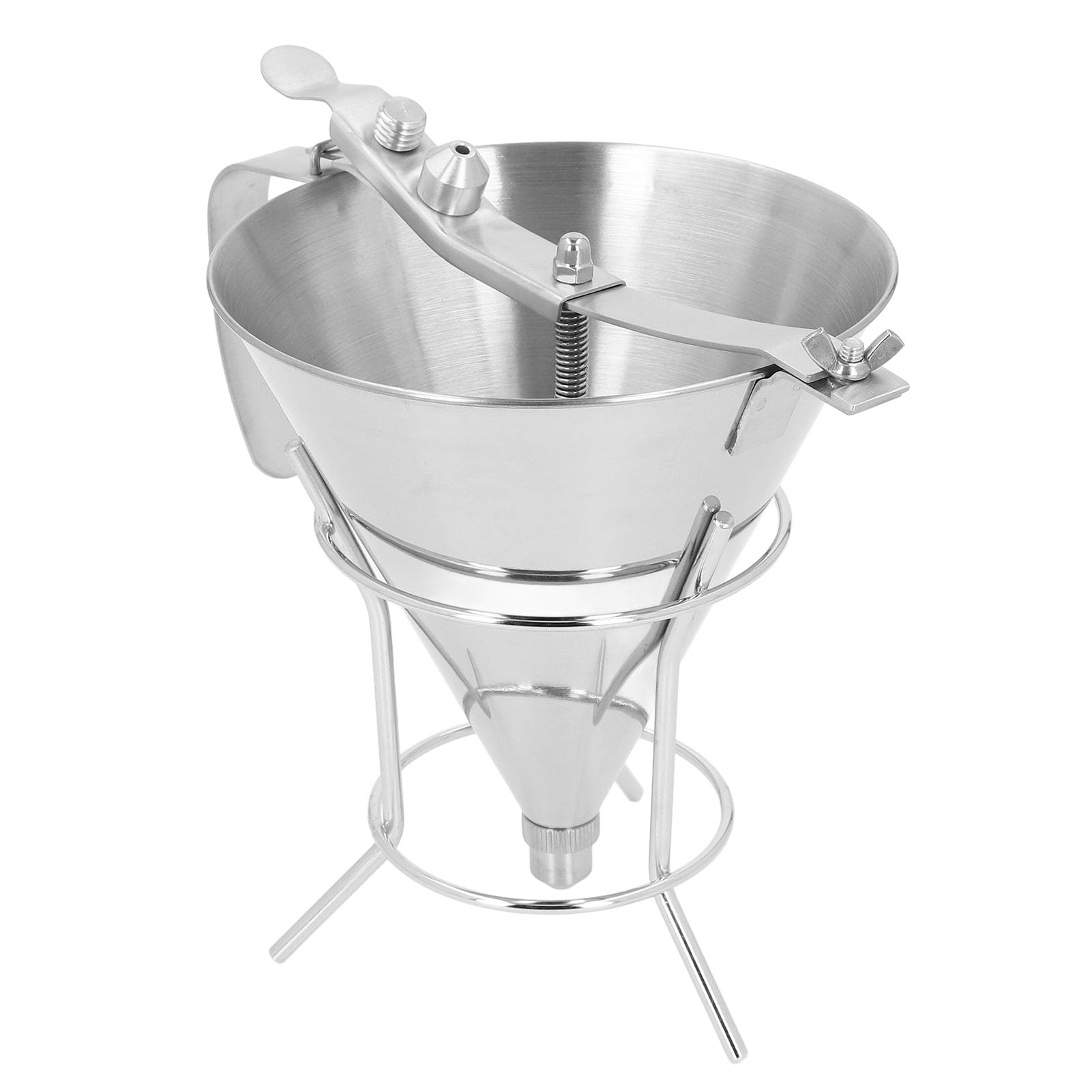 Dispenser per pancake in acciaio inossidabile Imbuto da kucina a pistone Imbuto per dolciumi con supporto Utensile da forno per cupcake, waffle, preparati per muffin, crepes,