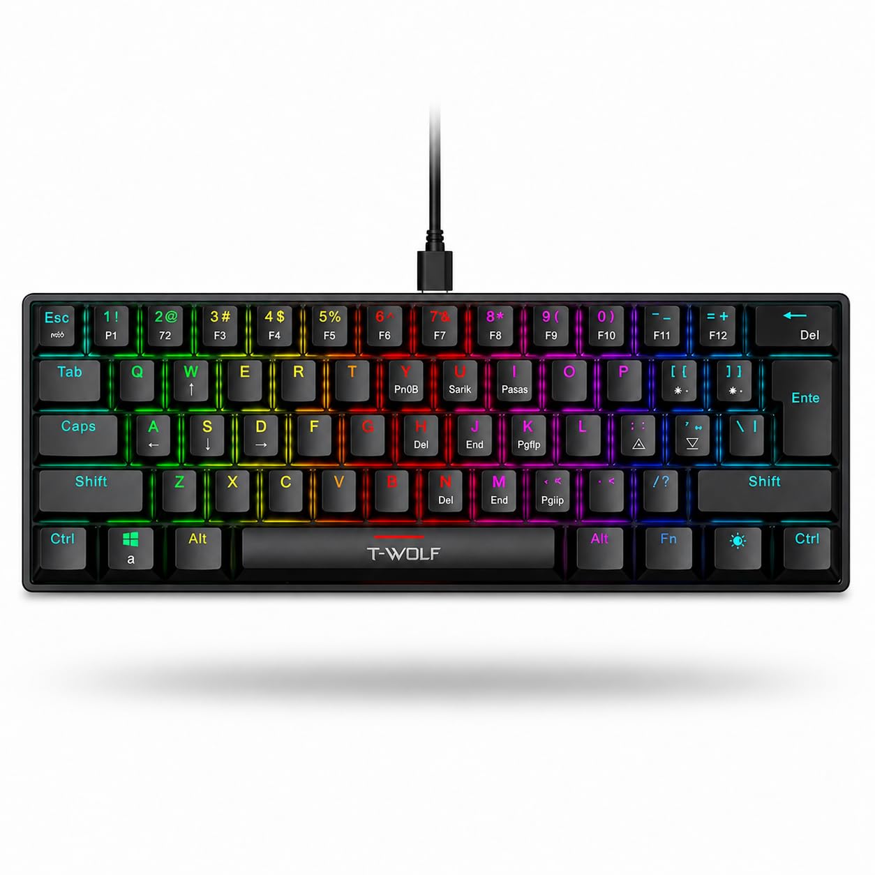 Teclado Gamer Mecânico RGB Switch Blue YH de Resposta Rápida