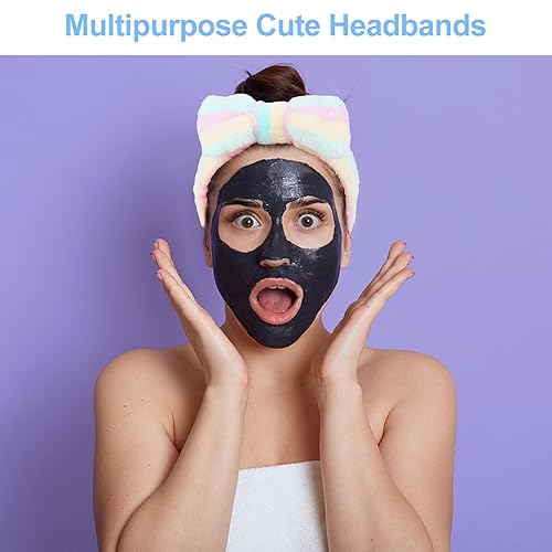 Miniatura 5 de Ondder 8 diademas de spa, diadema de maquillaje, diademas para el cuidado de la piel, diademas de tela de rizo, diadema de lavado facial, diadema