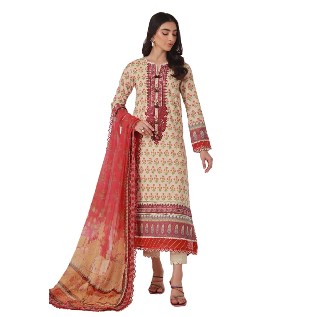 Asim JofaPrints 3-Piece Unstitched AJBP-12 - Premium Designer Pakistani Fashion - Women's Dresses at Amazon UAE