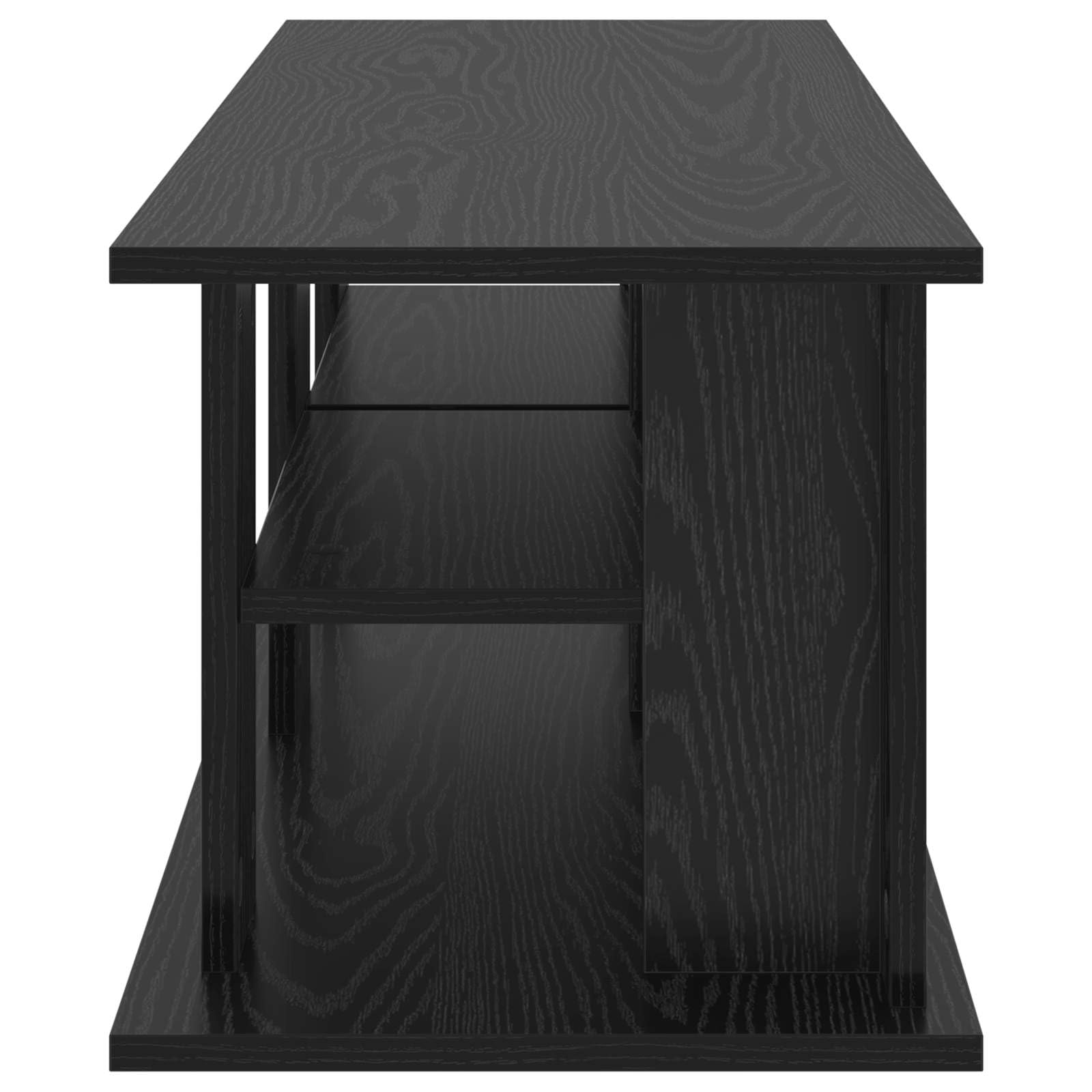Générique Szafka pod telewizor z drewna Ingenierie 96 cm czarna | Czysty design, półki do przechowywania, niski profil, do nowoczesnego salonu, sprzęt multimedialny