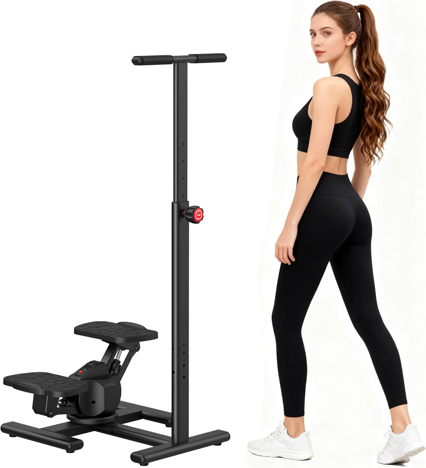 Steppers for Exercise,Twist Stepper Machine with Handlebar, Mini Stepper with 300LBS Loading Capacity,Full Body Cardio Equipment,360° Rotatable Fitness Stepper with LCD Monitor