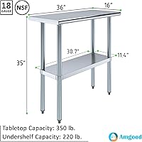 Vista 188 de Mesa de trabajo de acero inoxidable, mesa de metal