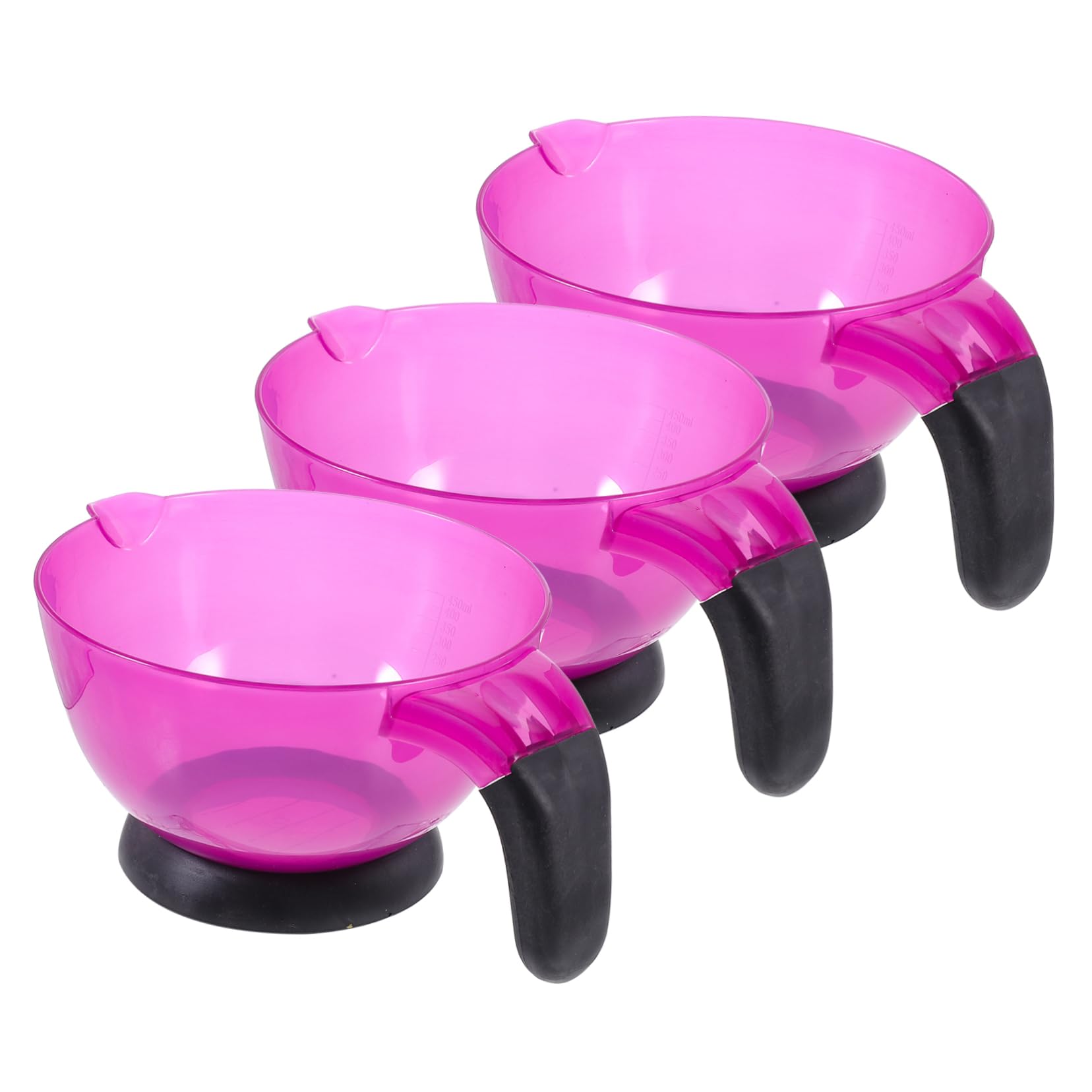 LALAFINA 3pezzi Ciotola per Tintura Capelli in Silicone Rigido Lavabile e Riutilizzabile Design Semplice per Uso Professionale o Fai da Te con Manico Comodo