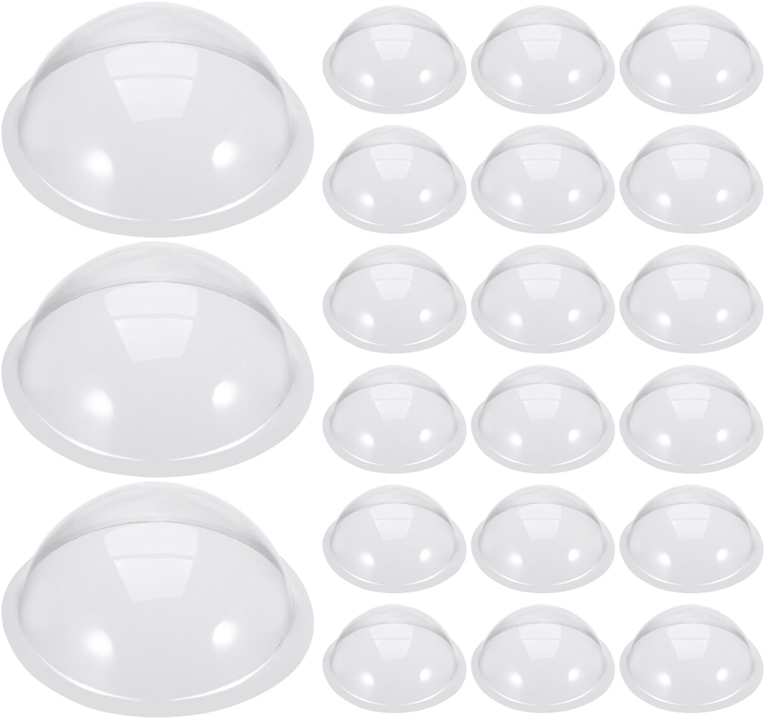 LOCZUK 24pcs Plastic Domes for Crafts, Clear Hemisphere Shaker Covers