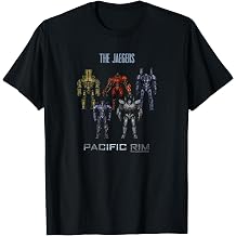 Legendary Pacific Rim Jaeger Robots T-Shirt - Officially Licensed T-Shirt, Small, Black
