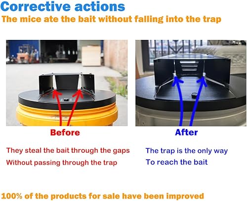 Miniatura 2 de Latest Improvements - Tapa de trampa para ratones de 5 galones  Tapa abatible de metal resistente a las mordeduras), captura de repetición de