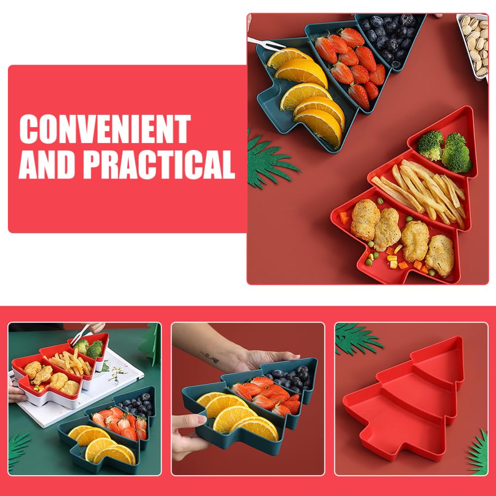 Veemoon Serviertablett Mit Weihnachtsbaum-Motiv – Keramik, Für Snacks, Dips, Partys