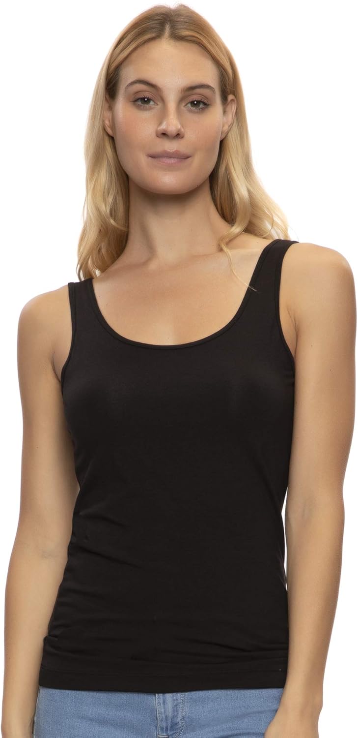 Felina Reversible Cotton Womens Tank Top | 4-Pack