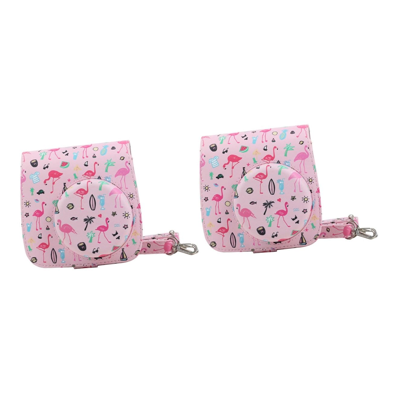 HOMSFOU 2pezzi Borsa Protettiva Pu Fotocamera Istantanea Con Tracolla Design Elegante e Facile Da Pulire Compatibile Con Mini e Rosa