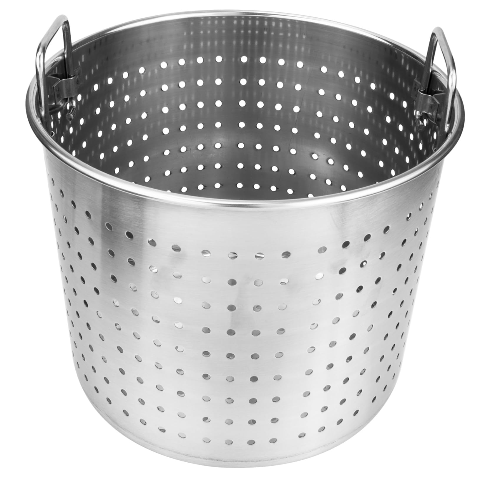 Mobestech Olla Agujereada para Cocer Mariscos y Carnes Fácilmente para Cangrejos de Río de Acero Inoxidable Mango Diseño Pulido y Superficie Lisa