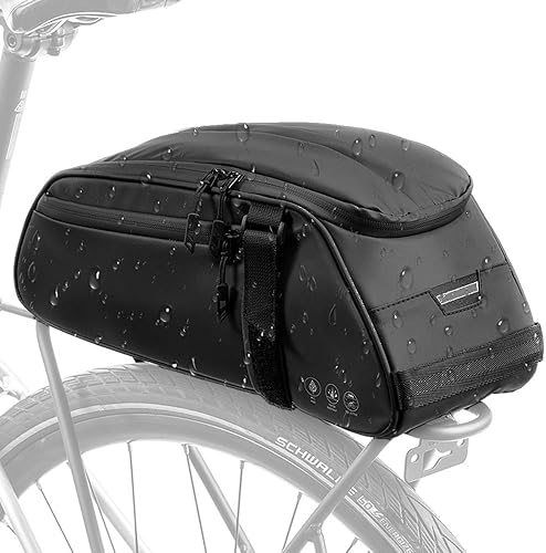 WOTOW - Bolsa trasera reflectante para bicicleta, resistente al agua, bolsa de almacenamiento para maletero de 8 l, bolsa de transporte para asiento