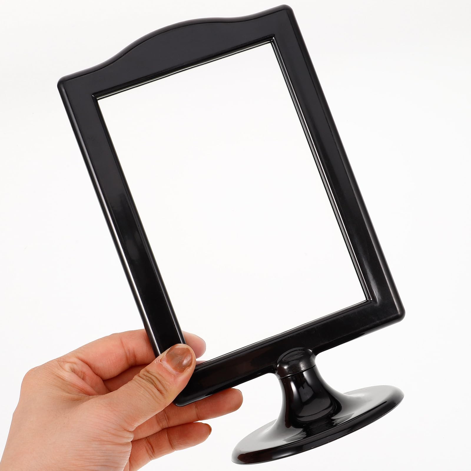 Paquete de 6 Marcos de Fotos de Doble Cara Soporte Vertical, Material Plástico Negro, Diseño Práctico y Elegante para Decoración de Mesa Hogar