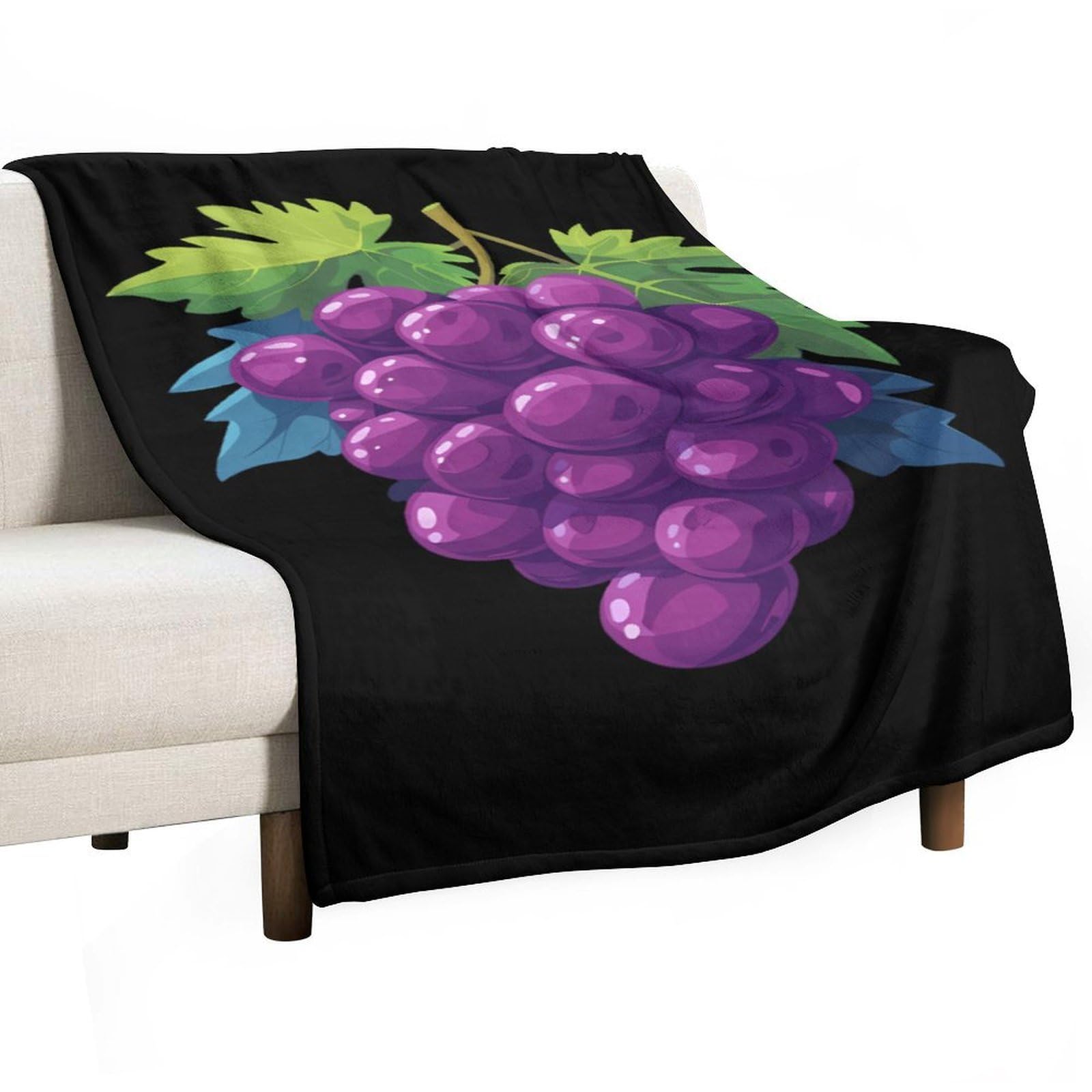 Cgsbngha Style Grapes Flannel Fleece Blanket Lightweight Soft Throw Blankets For Sofa Couch Bed Chair