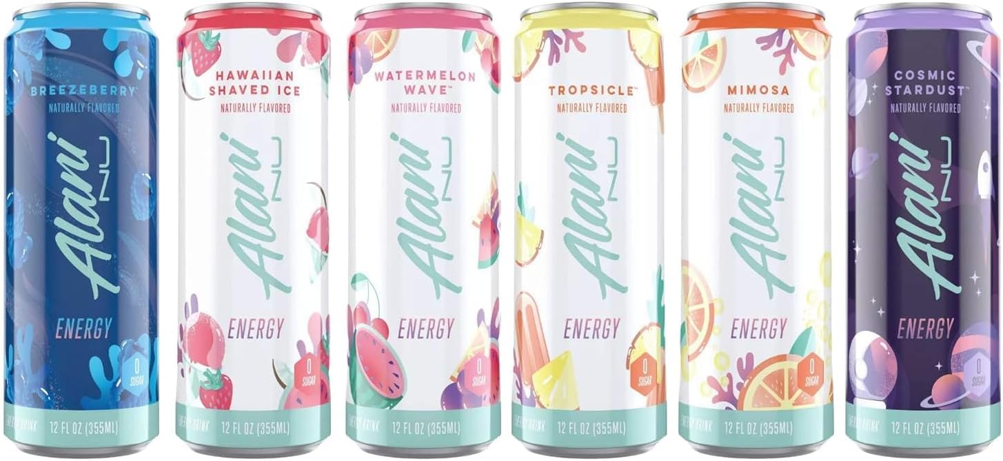 Alani Nu Sugar Free Energy Drinks 12 ounce Cans (6 Flavor