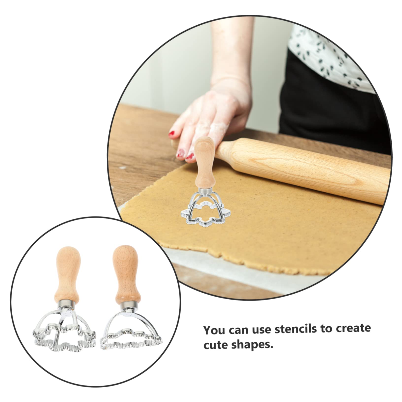 TOPBATHY 10 Stk Knödel Haut Prägeform teigschneider ausstecher für knete Kekshügel Pelmeni-Hersteller backformen formen Knödelschneider für den Haushalt Keksausstecher für den Haushalt Holz