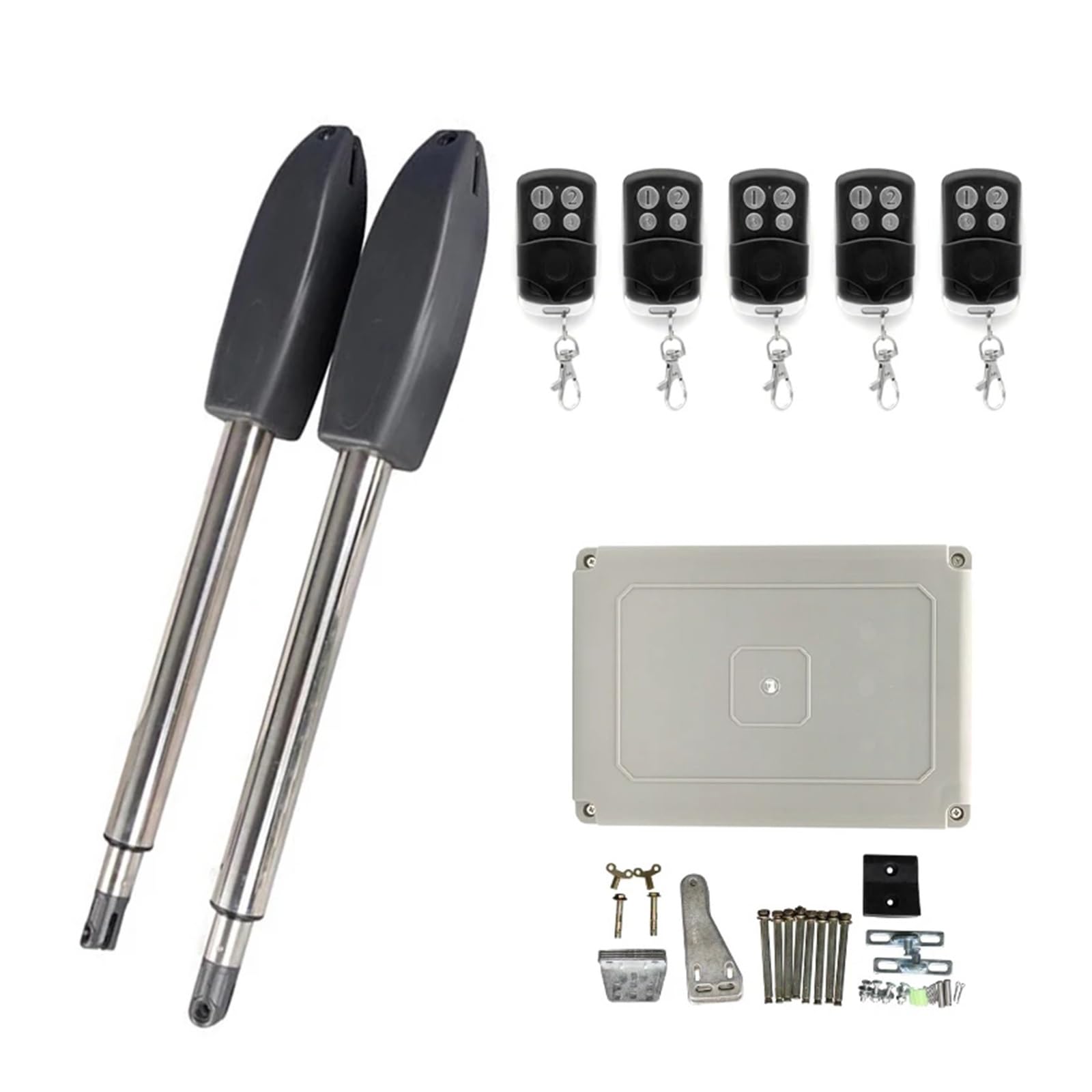 Electric Gate Opener Kit, 400KG Automatic Electric Swing Gate Opener Kit Pull Arm Drive Door Operator Motor Actuator Multi Remote Control Optional(5 Remote)