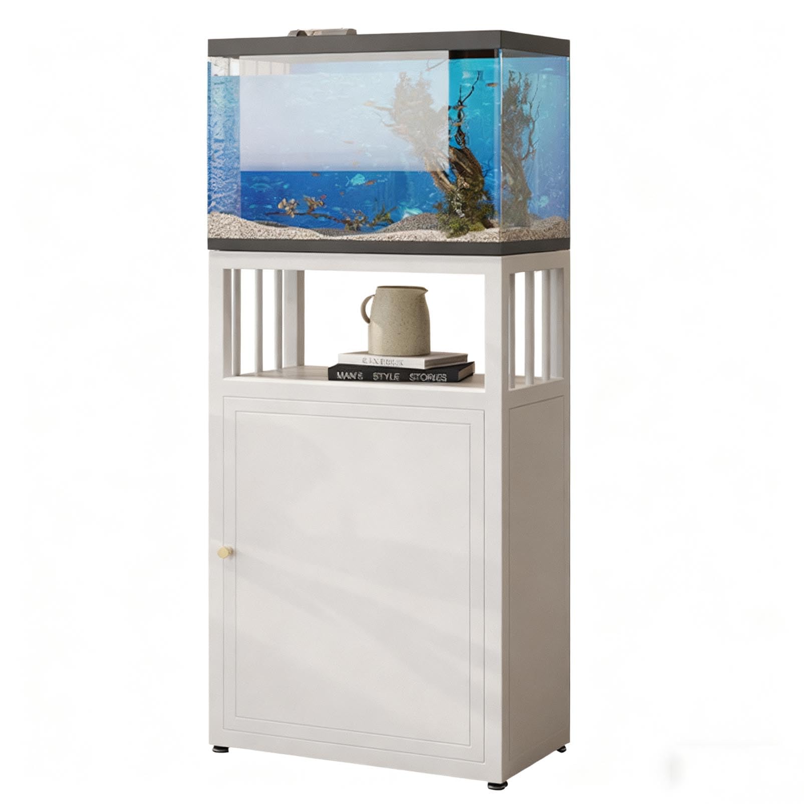 Supporto per acquario in metallo resistente con armadietto impermeabile, nessun montaggio richiesto, supporto versatile per acquario e terrario per rettili