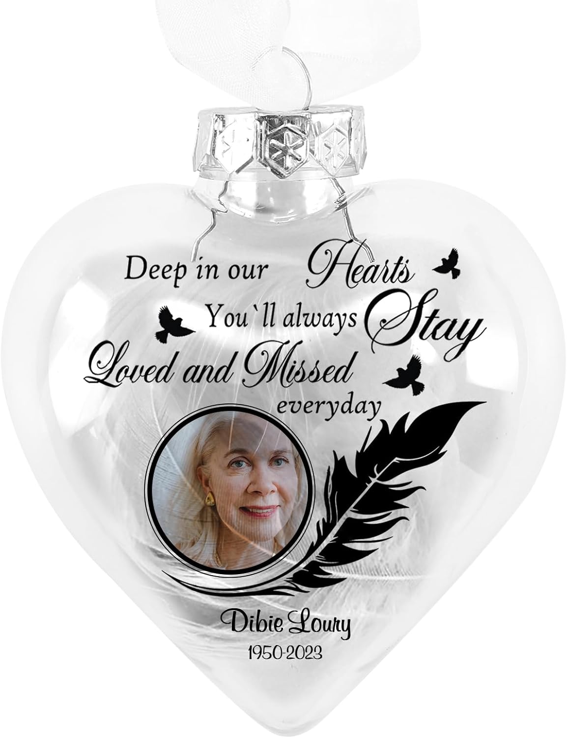 Glimmerday Memorial Pendant Personalized Photo Text