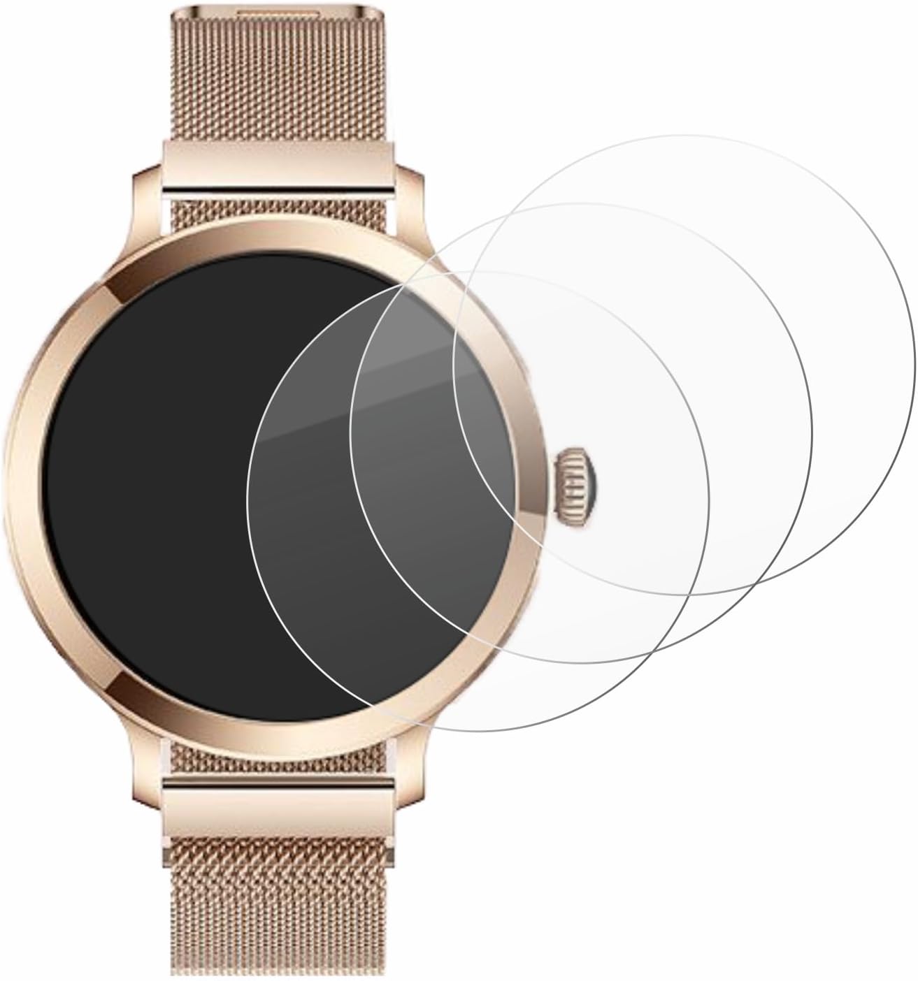 brotect Glass Screen Protector Film Compatible with Bekomiya Smartwatch 1.1" (3 Pack) - Glass-Foil Protection [Scratch Resistant, High Clarity]