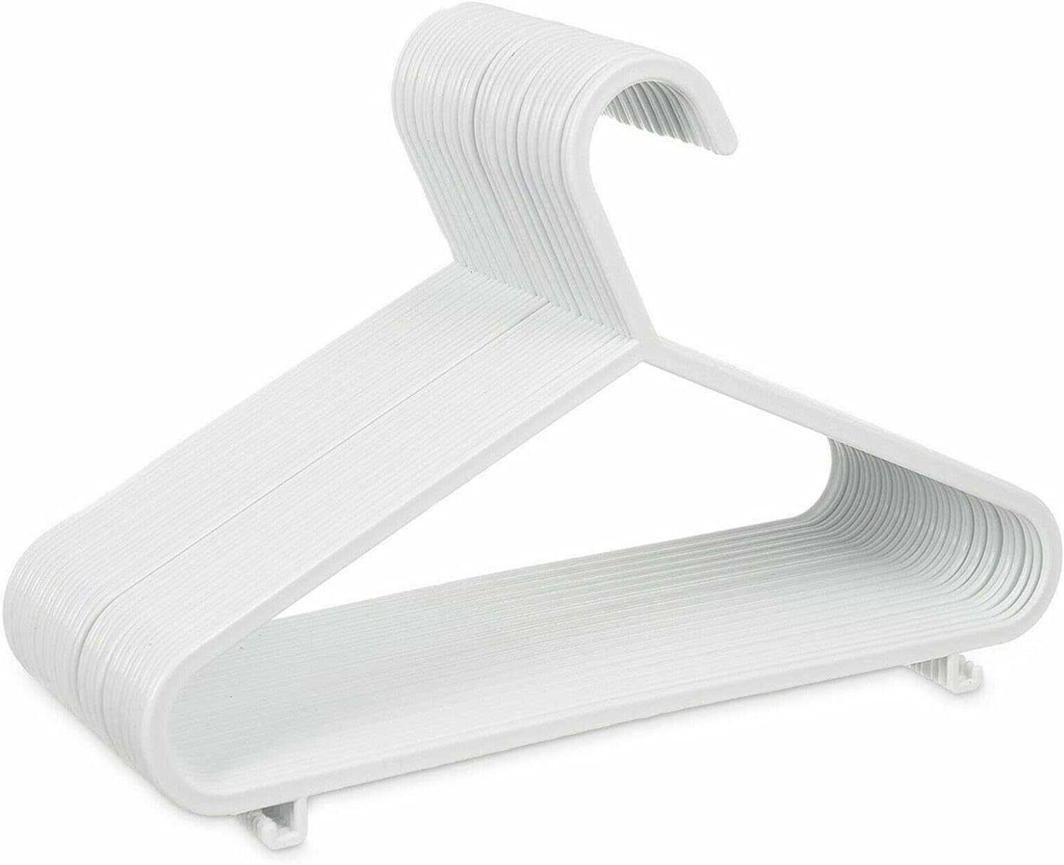 ZUKHRUF 40 Pack White Plastic Nursery Hangers, perfect choice for a baby’s wardrobe/closet/cupboard, Space Saving Tubular Hangers, More Storage for Kids Children Clothes Dresses