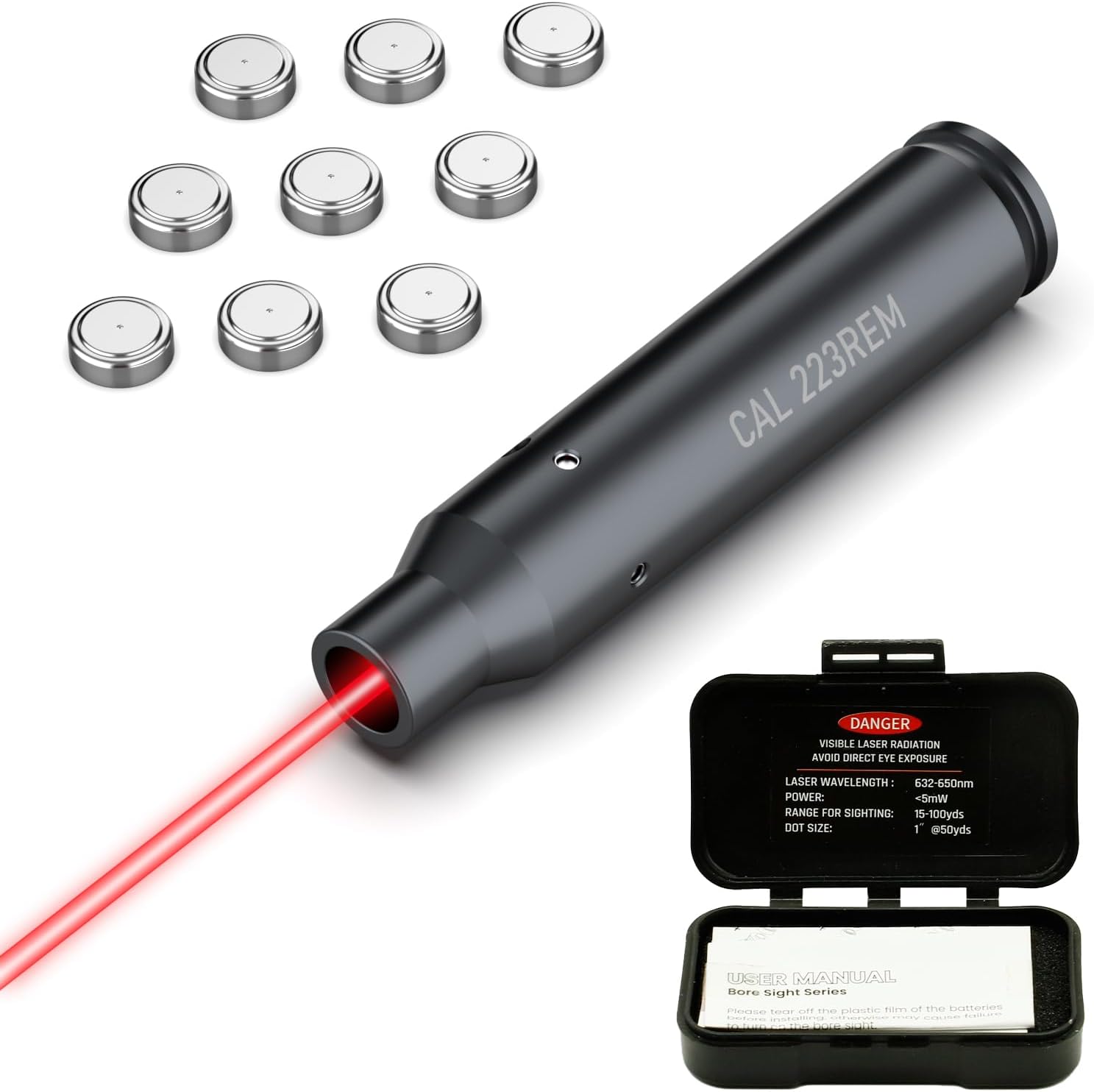 bore Sighting Laser 223 5.56mm Laser Bore Sight Green Red Dot Boresighter