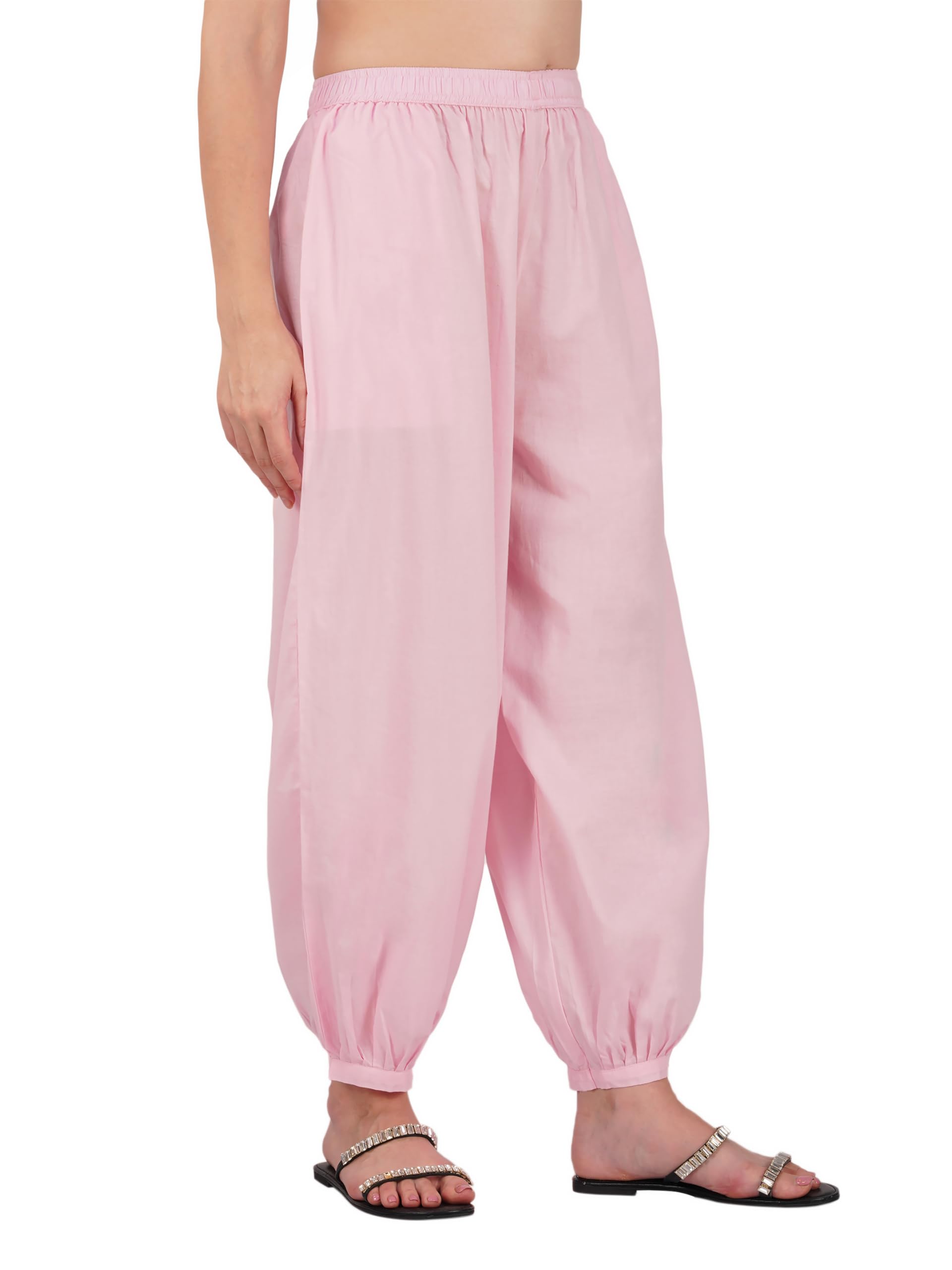 cotton cambric afghani salwar: comfy patiala pathani harem pants with elastic waist & deep pockets for women & girls