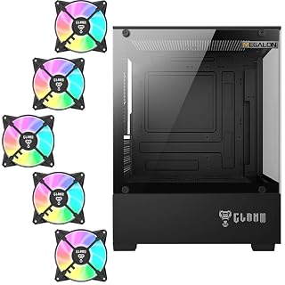 Gabinete Gamer CLANM Megalon 5 Fans RGB Vidro para setup gamer